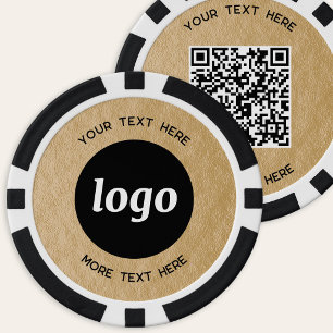 Lot De Jeton De Poker Code QR Logo Texte Promotion Entreprise Or
