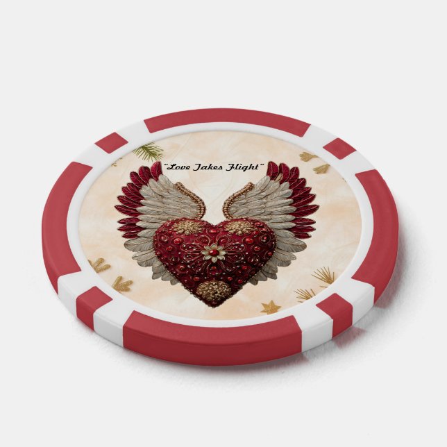 Lot De Jeton De Poker "Cœur avec des ailes" (Simple)