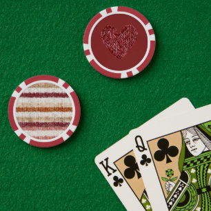 Lot De Jeton De Poker Cœur en faux tricot rouge