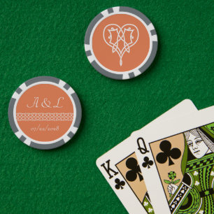 Lot De Jeton De Poker Coeurs de tissage celtique en corail
