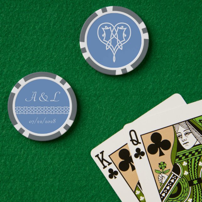 Lot De Jeton De Poker Coeurs de tissage celtique en périphérie (Table de poker (double))