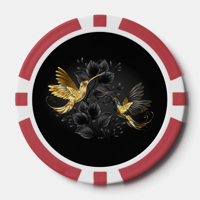 Lot De Jeton De Poker Colibri noir et or (Recto)