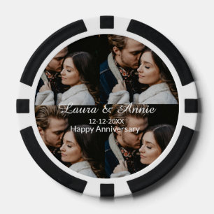 Lot De Jeton De Poker collage de photos de joyeux anniversaire nom date