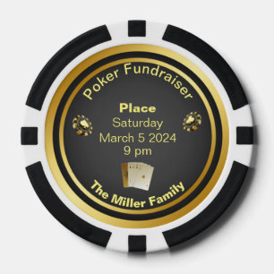 Lot De Jeton De Poker Collecte de fonds Black and Gold Poker