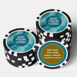 Lot De Jeton De Poker Collection de marbre populaire turquoise bleu or