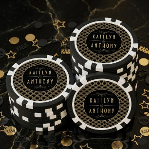 Lot De Jeton De Poker Collection de Mariages Art Déco Gatsby vintage des