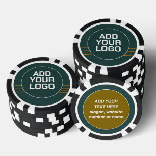 Lot De Jeton De Poker Collection de texture de luxe en lin vert or popul