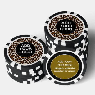 Lot De Jeton De Poker Collection Élégante Léopard Blanc Luxueux Populair