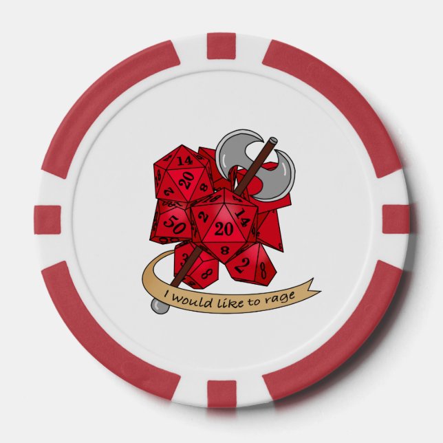 Lot De Jeton De Poker Conception de dés barbares (Recto)