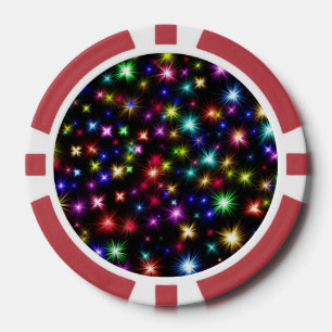 Lot De Jeton De Poker Conception de feux d'artifice Étoiles Colorées