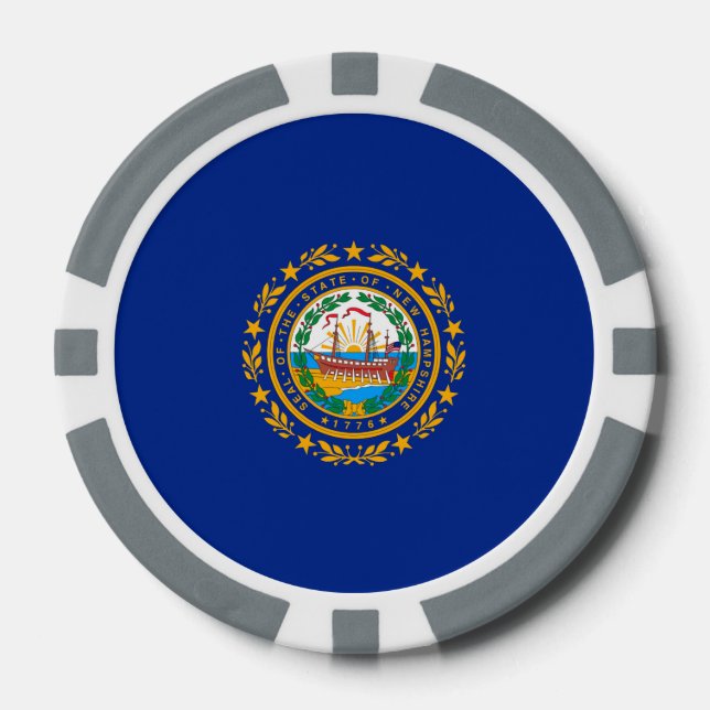 Lot De Jeton De Poker Conception du drapeau d'état du New Hampshire (Recto)