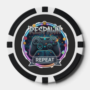 Lot De Jeton De Poker Contrôleur Gamer Respawn et Repeat