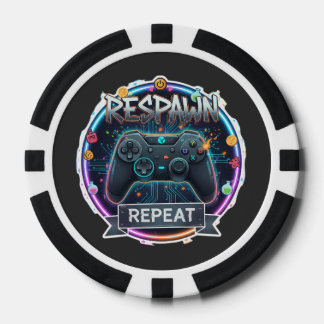 Lot De Jeton De Poker Contrôleur Gamer Respawn et Repeat