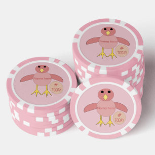 Lot De Jeton De Poker Coutume Rose Anniversaire Fille Chick