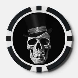 Lot De Jeton De Poker Crâne de casquette supérieur