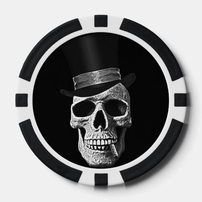Lot De Jeton De Poker Crâne de chapeau supérieur (Recto)
