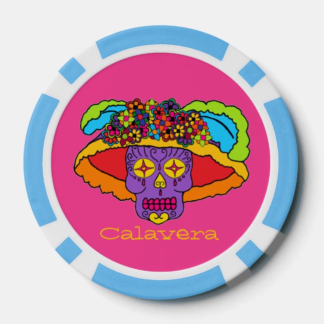 Lot De Jeton De Poker Crâne de sucre Catrina (Verso)