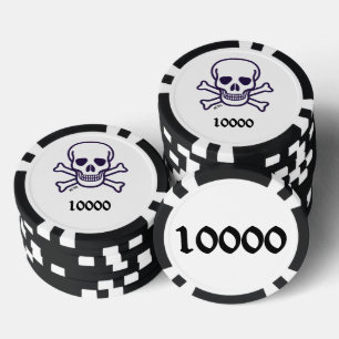 Lot De Jeton De Poker Crâne n os 10000 puce de poker rayé