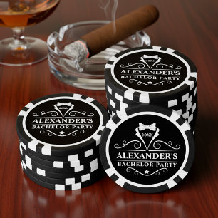 Lot De Jeton De Poker Cravate Smoking de Soirée Noir