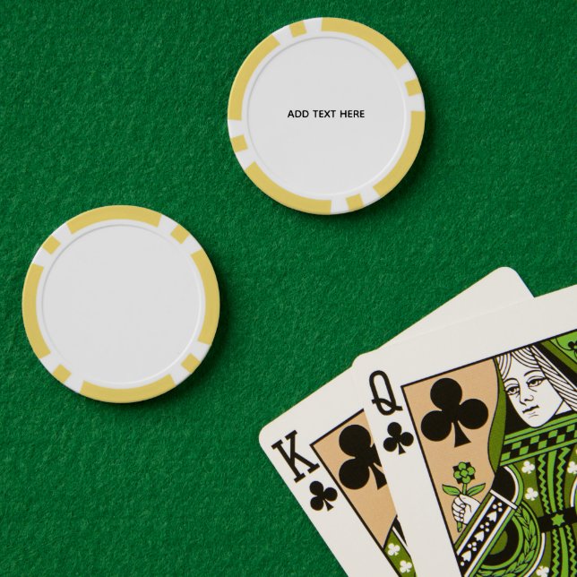 Lot De Jeton De Poker Créez votre propre blanc  (Table de poker (double))