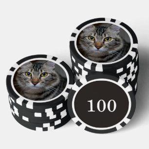Lot De Jeton De Poker Créez Votre Propre Photo de Chat Personnalisée