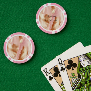 Lot De Jeton De Poker Crème rose Tan Southwest Cowgirl Cowhide