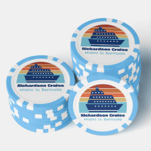 Lot De Jeton De Poker Croisière en famille mignonne au coucher du soleil