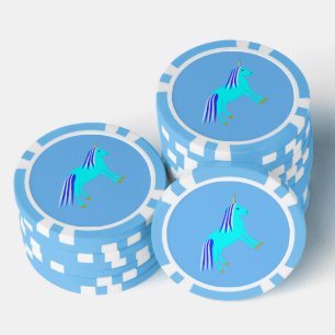 Lot De Jeton De Poker Cute Blue Baby Boy Unicorn