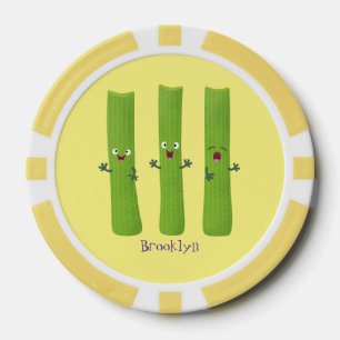 Lot De Jeton De Poker Cute céleri bâtons trio caricature légumes