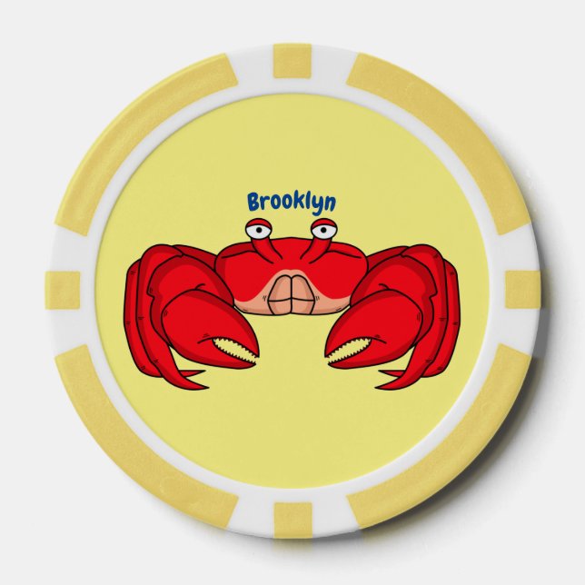 Lot De Jeton De Poker Cute red crab cartoon (Recto)
