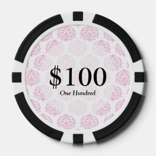 Lot De Jeton De Poker Damas rose pâle