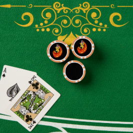 Lot De Jeton De Poker Danseur dame en rouge sur noir