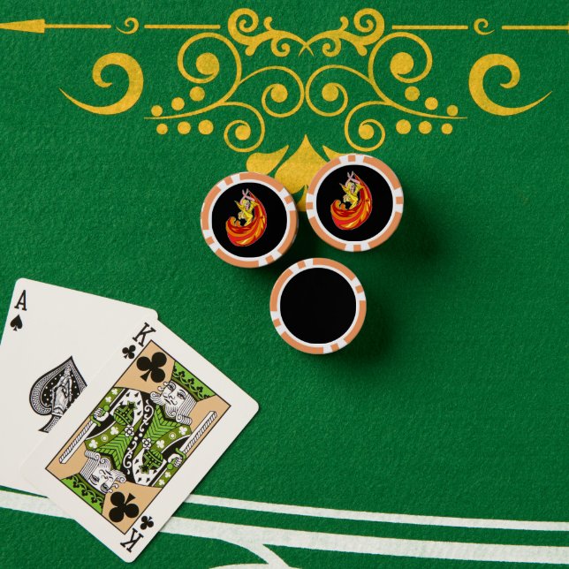 Lot De Jeton De Poker Danseur dame en rouge sur noir (Table de poker (pile))