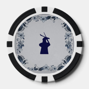 Lot De Jeton De Poker Delft blue tuile moulin 'de Roos' à Delft