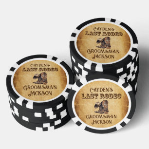 Lot De Jeton De Poker Dernier Rodéo Cow-boy Grunge Brun Enterrement de V