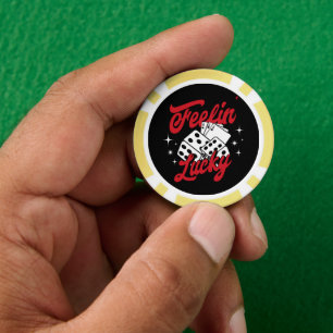 Lot De Jeton De Poker Dés et Cartes Rétro Casino « Chanceux »