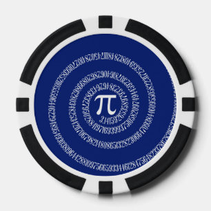 Lot De Jeton De Poker Design Spiral pour Pi sur Navy Blue