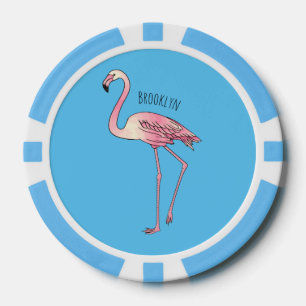 Lot De Jeton De Poker dessin animé d'oiseau Flamant rose