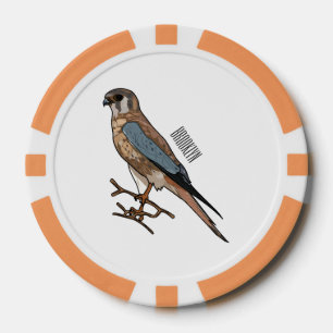 Lot De Jeton De Poker dessin animé d'oiseau-kestrel américain