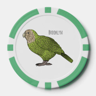 Lot De Jeton De Poker dessin animé d'oiseaux de Kakapo