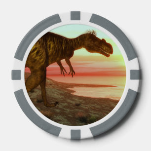 Lot De Jeton De Poker Dinosaure de Megalosaurus marchant vers l'océan
