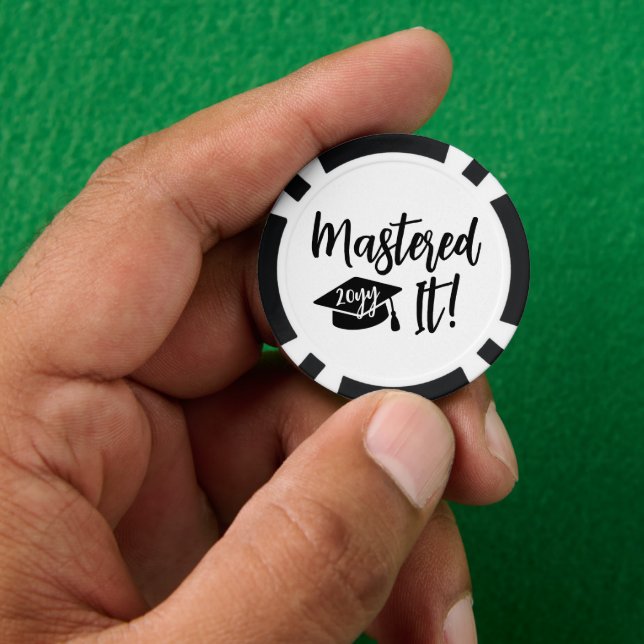 Lot De Jeton De Poker Diplôme de maîtrise de l'année personnalisée (main)