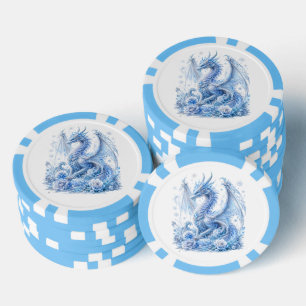 Lot De Jeton De Poker Dragon de glace majestueux