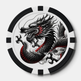 Lot De Jeton De Poker Dragon noir
