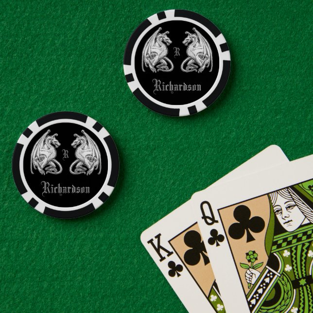 Lot De Jeton De Poker Dragons à ailes personnalisés (Table de poker (double))