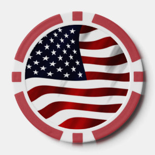 Lot De Jeton De Poker Drapeau américain