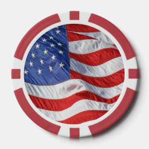 Lot De Jeton De Poker Drapeau américain de ondulation patriotique