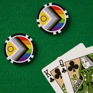 Lot De Jeton De Poker Drapeau de fierté intersexe de SlipperyJoe's fond 