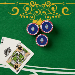 Lot De Jeton De Poker Drapeau de Guam