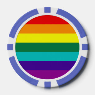 Lot De Jeton De Poker Drapeau de la Fierté arc-en-ciel 7 bandes